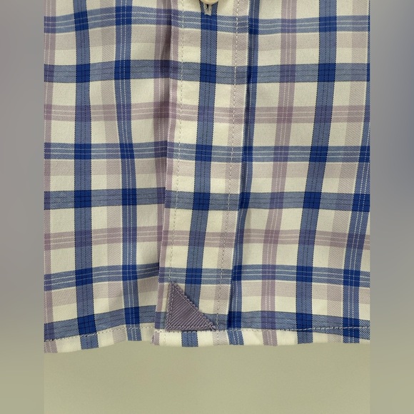 UNTUCKit Men's performance polyester purple plaid shirt size L - Picture 6 of 10